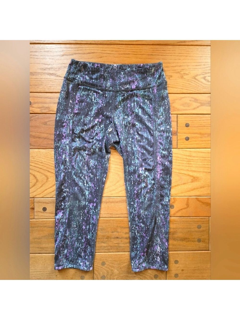 Tek Gear Black and Purple Athletic Leggings NWOT